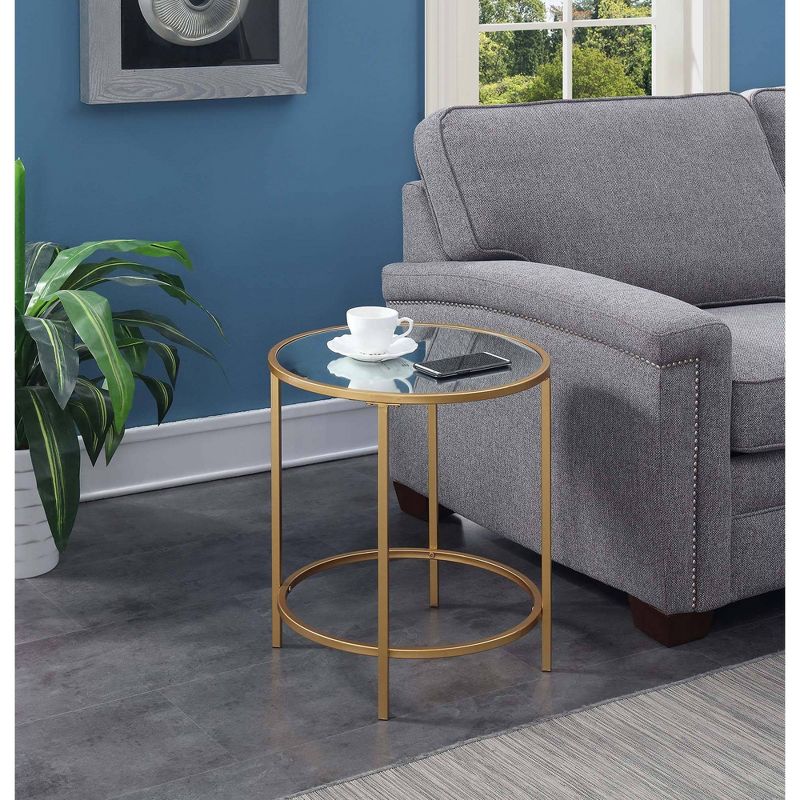 Gold Coast Deluxe Mirrored Round End Table - Johar Furniture , 3 of 6