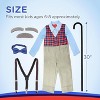 4E's Novelty Old Man Costume For Kids Boys - 100 Days of School Costume for Boys Grandpa Dress Up Outfit with Cane 6 Pcs Set Size Large - 2 of 4