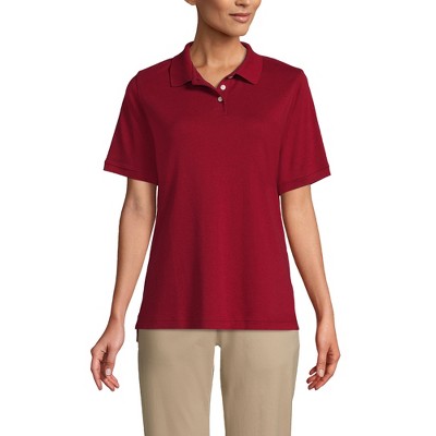 Lands' End School Uniform Women's Short Sleeve Interlock Polo Shirt