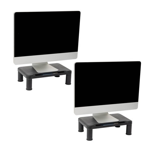 Mind Reader 2pk Small Plastic Monitor Stands Black : Target