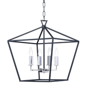 Maxim Lighting Abode 4 - Light Chandelier in  Textured Black/Polished Nickel - 1 of 4