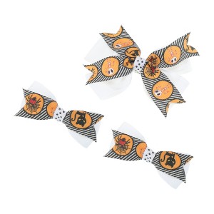 Unique Bargains Women's Halloween Bow Duckbill Clip 3 Pcs - 1 of 4
