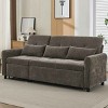 2-in-1 Sofa Bed with Reversible Recliner, 3-Seater Couch with Adjustable Backrests and USB Ports, Foam Sofa with Chenille Cushion-Coolbibila - 2 of 4