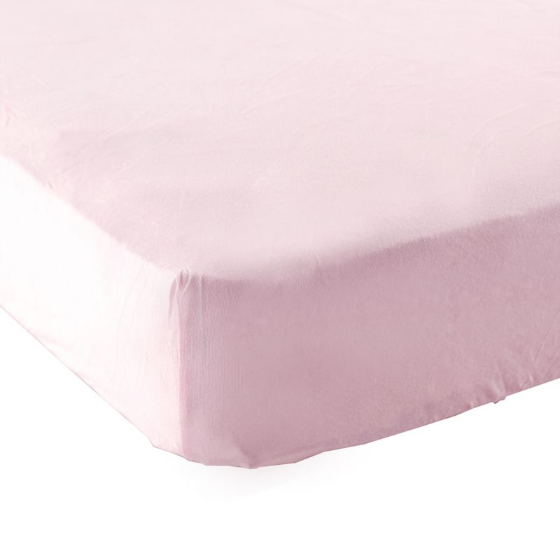 Luvable Friends Baby Girl Fitted Playard Sheet, Pink, One Size, 1 of 3