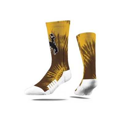 NCAA Wyoming Cowboys Tie-Dye Adult Crew Socks - M/L