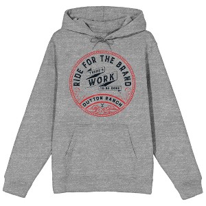 Yellowstone Ride For The Brand Long Sleeve Athletic Heather Adult Hooded Sweatshirt - 1 of 3