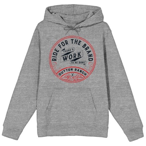 Yellowstone Ride For The Brand Long Sleeve Athletic Heather Adult Hooded  Sweatshirt-Small