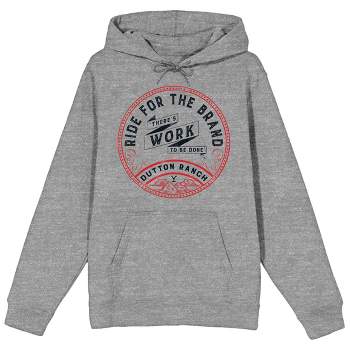 Yellowstone Ride For The Brand Long Sleeve Athletic Heather Adult Hooded Sweatshirt