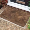 Chery Life Rectangular Printed Floor Mat, "Elegant Wood-Inspired Geometric Area Rug, Non-Slip, Durable - 4 of 4