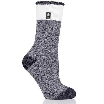 Heat Holder® Women's Willow Block Twist LITE™ Socks| Thermal Yarn | Medium-Thick Socks Casual Shoes + Boots | Warm + Soft, Hiking, Cabin, Cozy at Home Socks | 5X Warmer Than Cotton