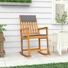 vidaXL Rocking Chair - Solid Acacia Wood with Dark Gray Cushions - Ideal for Indoor and Outdoor Use - Comfortable Backrest and Seating - 2 of 4