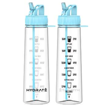 Hydrate 1.3L Stainless Steel Water Bottle with Nylon Carrying Strap and Leak-Proof Screw Cap, Soft Pink