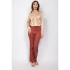 Slickblue Women's Sequined Fit & Flare Pants Deep Rose/Olive, Midrise Elastic Waist, Full Length, Formal Style, Size S-L - 3 of 4