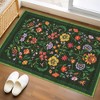 Modern Floral Printed Area Rugs Machine Washable Soft Non Slip Farmhouse Carpet Stain Resistant Low Pile Rug for Kitchen Living Room Laundry Bedroom - 2 of 4