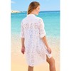 Swim 365 Women's Plus Size Eyelet Cover-Up Shirt - 3 of 4