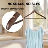 BP4U Premium Wooden Hangers with Non-Slip Pant Bar, Heavy Duty Coat Hangers with 360° Swivel Hook for Jackets, Shirts, Dresses - 4 of 4