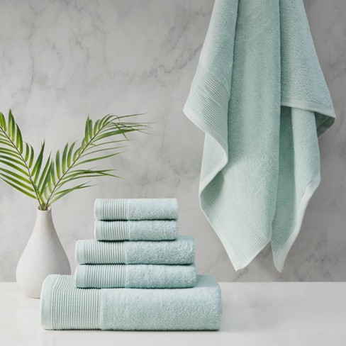 Cotton Paradise 6 Piece Towel Set for Bathroom, 100% Turkish Cotton Soft  Absorbent, 2 Bath Towels 2 Hand Towels 2 Washcloths, Aqua Blue