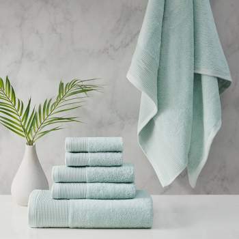 6pc Antimicrobial Nuage Cotton Tencel Blend Towel Set Seafoam - Beautyrest