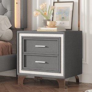 KTMBDW Nightstand, Mid Century Modern Side Table Bedroom with 2 Drawers, Small End Bedside Table for Living Room, Office Small Spaces - 1 of 4