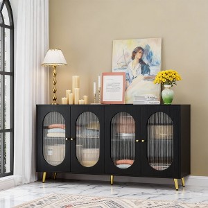 Hooseng Mid Century Modern Accent Cabinet, Sideboard Buffet with Acrylic Doors, Multifunctional Console Table with Storage for Living Room - 1 of 4