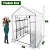 Portable Mini Greenhouse, 57 x 57 x 76'' Plant Cover Tent with Roll-up Zipper Door & 6 Shelves, Indoor Outdoor Walk-in Plant House for Garden, Green - 2 of 4