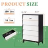 Mid-Century 5 Drawers Dresser, Tall Wood 5 Drawers Storage Closet Chest Organizer  of Drawers - 4 of 4