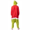 Seven Times Six Unisex Adult The Grinch Santa Hooded Costume Union Suit One-Piece Pajama Multicoloured - 3 of 4
