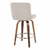 LumiSource Set of 2 Henry Counter Height Barstools Walnut Wood/Beige Fabric - 2 of 4