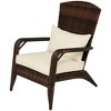 Outsunny Patio Adirondack Chair with All-Weather Rattan Wicker, Soft Cushions, Tall Curved Backrest for Deck or Garden - 4 of 4