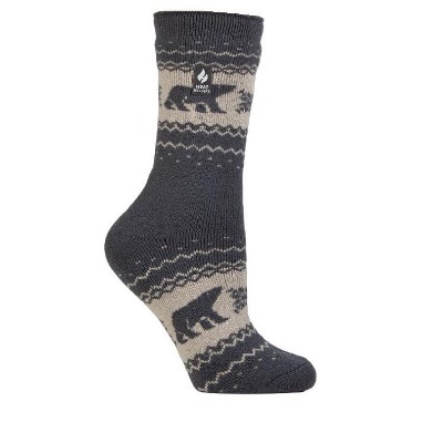 Women's Jade Holiday LITE® Polar Bear Crew Socks | Size Women's 5-9 - Denim