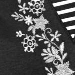 black flower embroidery