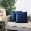Unique Bargains Velvet Solid Geometric Textured Pillow Covers 2 Pcs - 3 of 4
