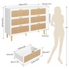 Whizmax Rattan 6-Drawer Dresser for Bedroom, Large Wooden Chest with Deep Drawers, Wide Top Storage for Closet, Living Room, Hallway - 2 of 4