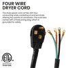 Go Green Power GG-27304 4' 4 Wire Dryer Cord, 30 Amp - 3 of 4