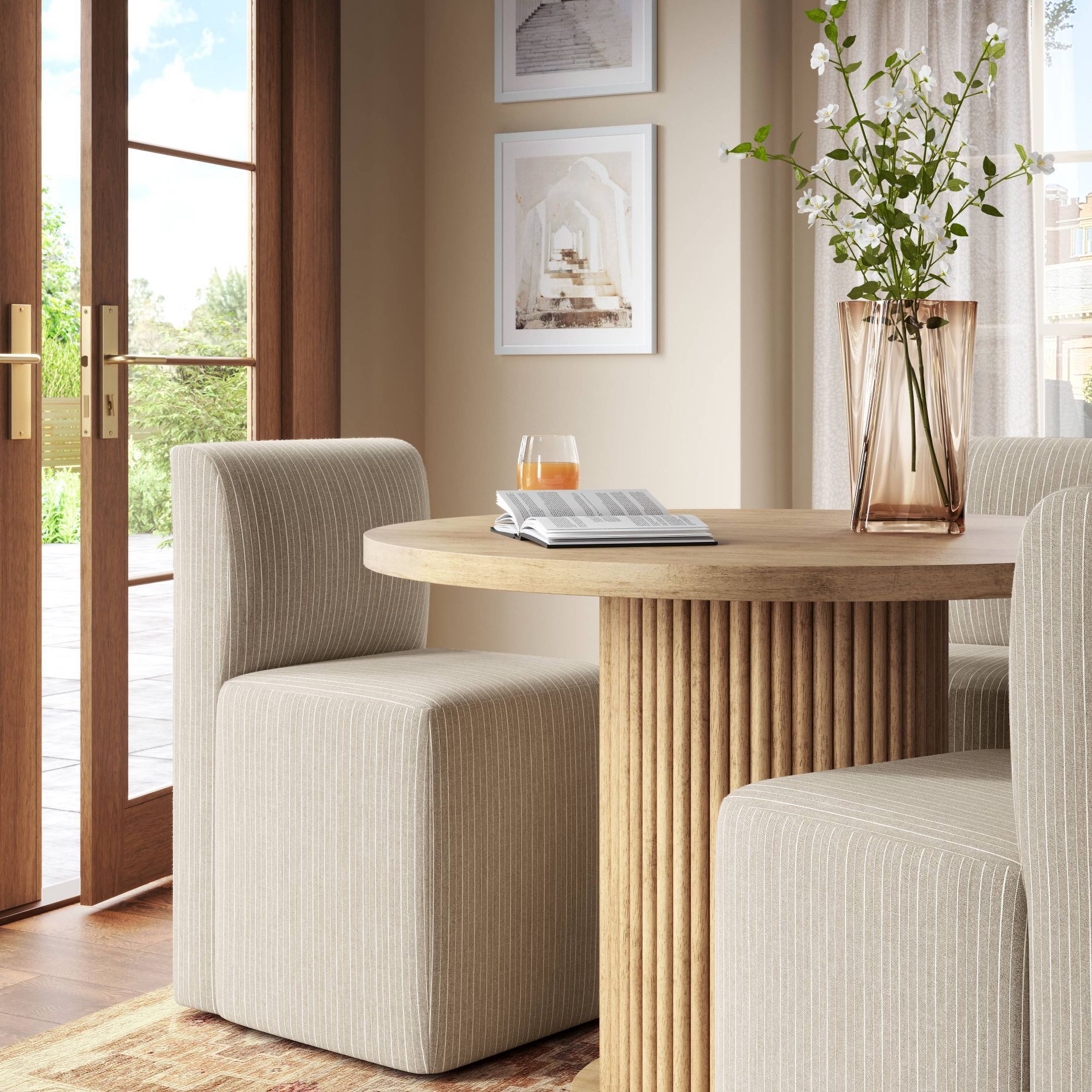 Cora Dining Chair in Pinstripe Linen - Threshold™