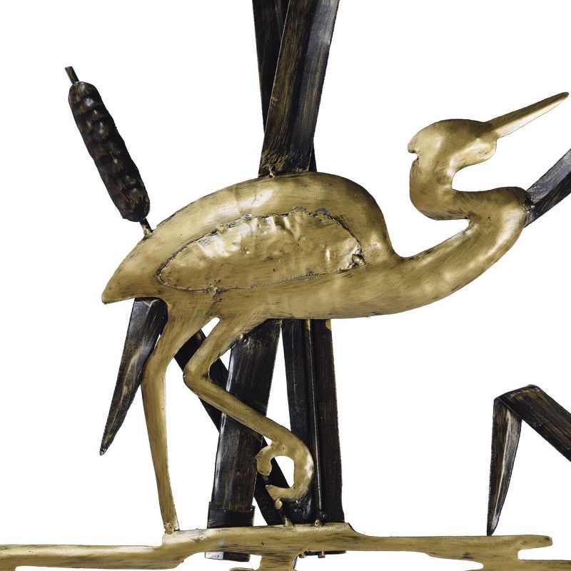 Two Gossiping Cranes Metal Wall Decor Gold - StyleCraft, 6 of 7