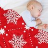DSANE Red White Snowflakes Christmas Christmas Throw Blanket Soft Fleece Christmas Blanket Cozy Flannel Throw for Couch Bed - 4 of 4