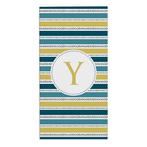 Personalization Mall Pattern Personalized Beach Towel, Blue - 1 of 2