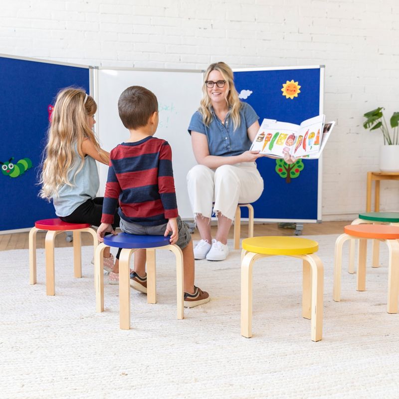 ECR4Kids Bentwood Stacking Stools for Kids, Playroom/Daycare Flexible Seating, 12" Height, 6-Piece, 6 of 15
