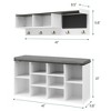 Hall Tree Shoe Bench Industrial 6 in 1 Coat/Shoe Rack with 5 Hooks - 2 of 4