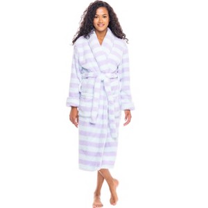 ADR Women's Plush Robe, Women's Plush Bathrobe, Fuzzy Pink Purple Comfy Robe Woman - 1 of 4