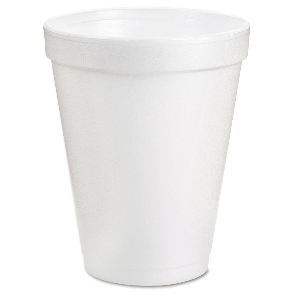Dart Foam Drink Cups  8 oz  White  25/Bag  40 Bags/Carton