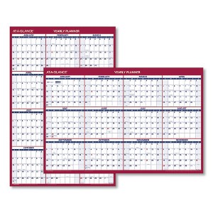 Erasable Vertical/Horizontal Wall Planner, 32 x 48, White/Blue/Red Sheets, 12-Month (Jan to Dec): 2025 - 1 of 4