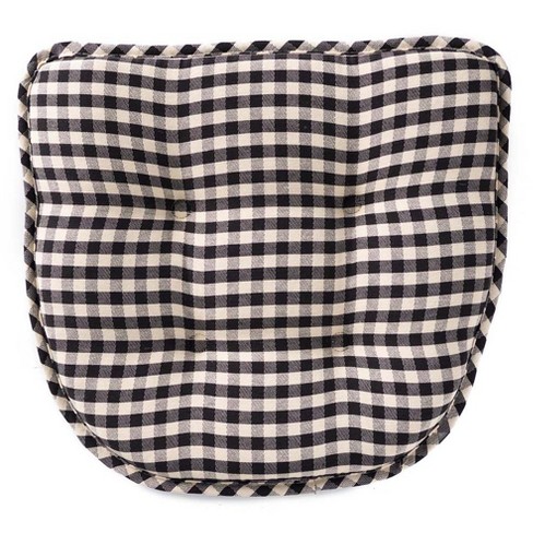 Non-Slip Gingham Chair Pad - Black