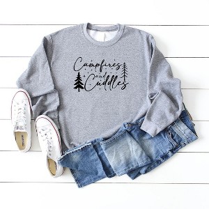 Simply Sage Market Women's Graphic Sweatshirt Campfires and Cuddles Script - 1 of 2