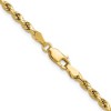 Black Bow Jewelry 3mm 14K Yellow Gold Diamond Cut Hollow Rope Chain Necklace - 2 of 4