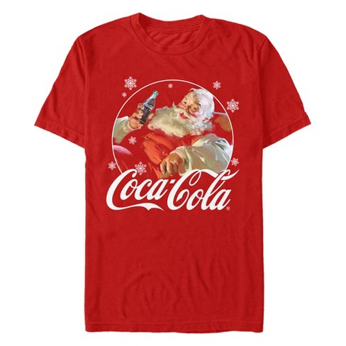 Men's Coca Cola Santa Snow Cola T-shirt - Red - X Large : Target