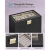SONGMICS Stackable Jewelry Trays, 6-Tier Jewelry Box, Drawer Jewelry Organizer, with Glass Lid, Removable Dividers, for Vanity Table, Ink Black - 4 of 4
