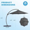 Hyleory 10/11/12 ft. Outdoor Curvy Cantilever Umbrella with Sand Bag Umbrella Base - 2 of 4