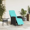 vidaXL Reclining Garden Chair Black Poly Rattan Standard - 3 of 4
